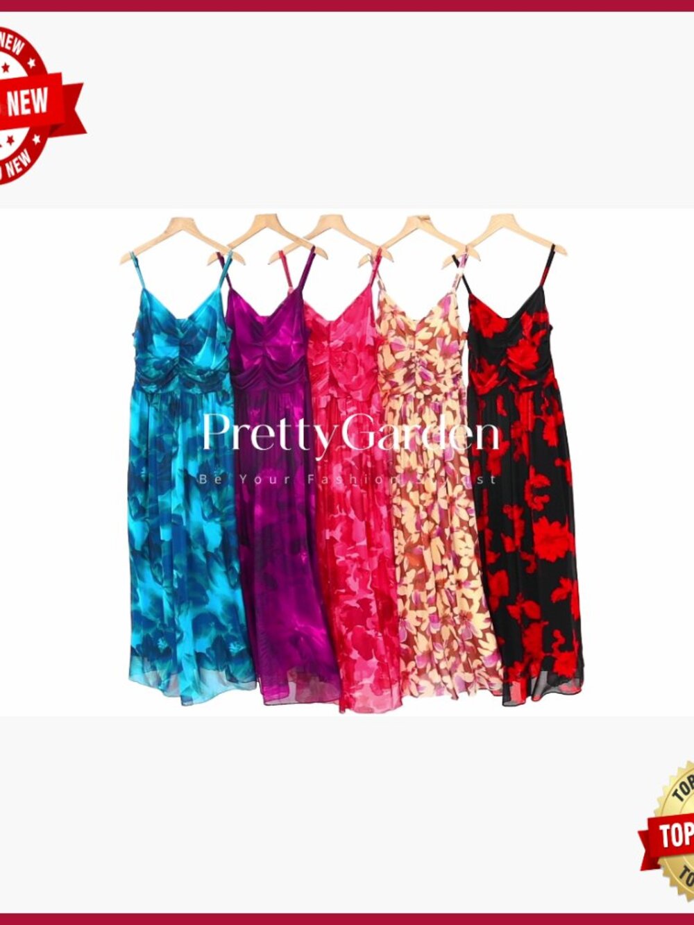 Summer Maxi Dress Spaghetti Strap V-Neck Mesh Boho Sundress - Picture 7 of 7